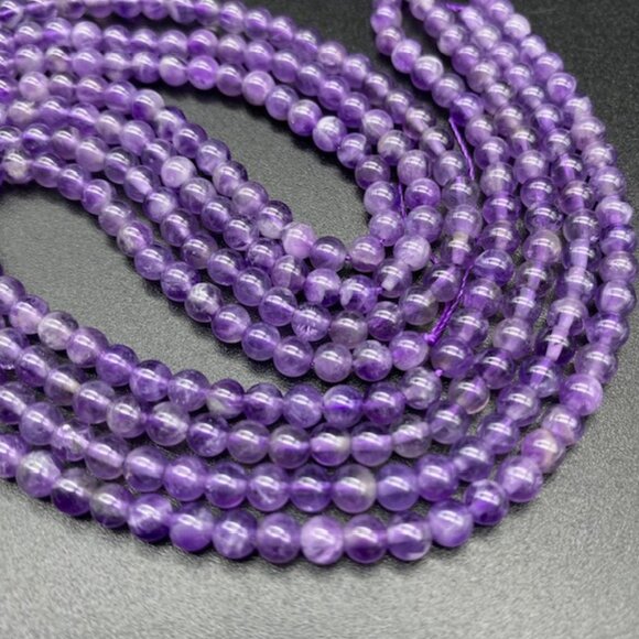 4mm Amethyst Genuine Semi Precious Natural Gemstone Bead Strand - Picture 1 of 2